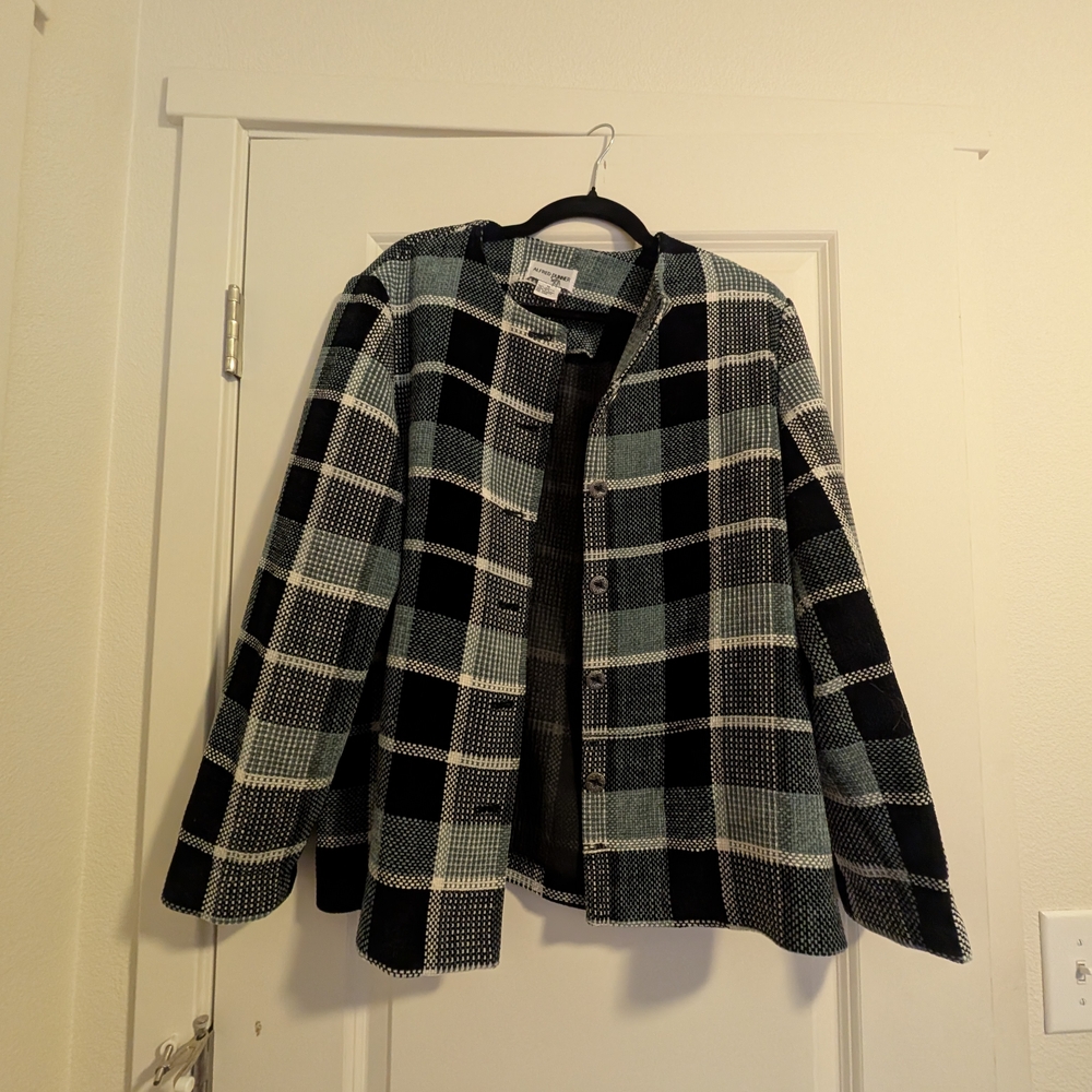 Alfred Dunner Black and White Checkered Jacket